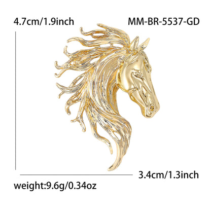 Vintage Horse Head Brooch Creative Fashion Jewelry