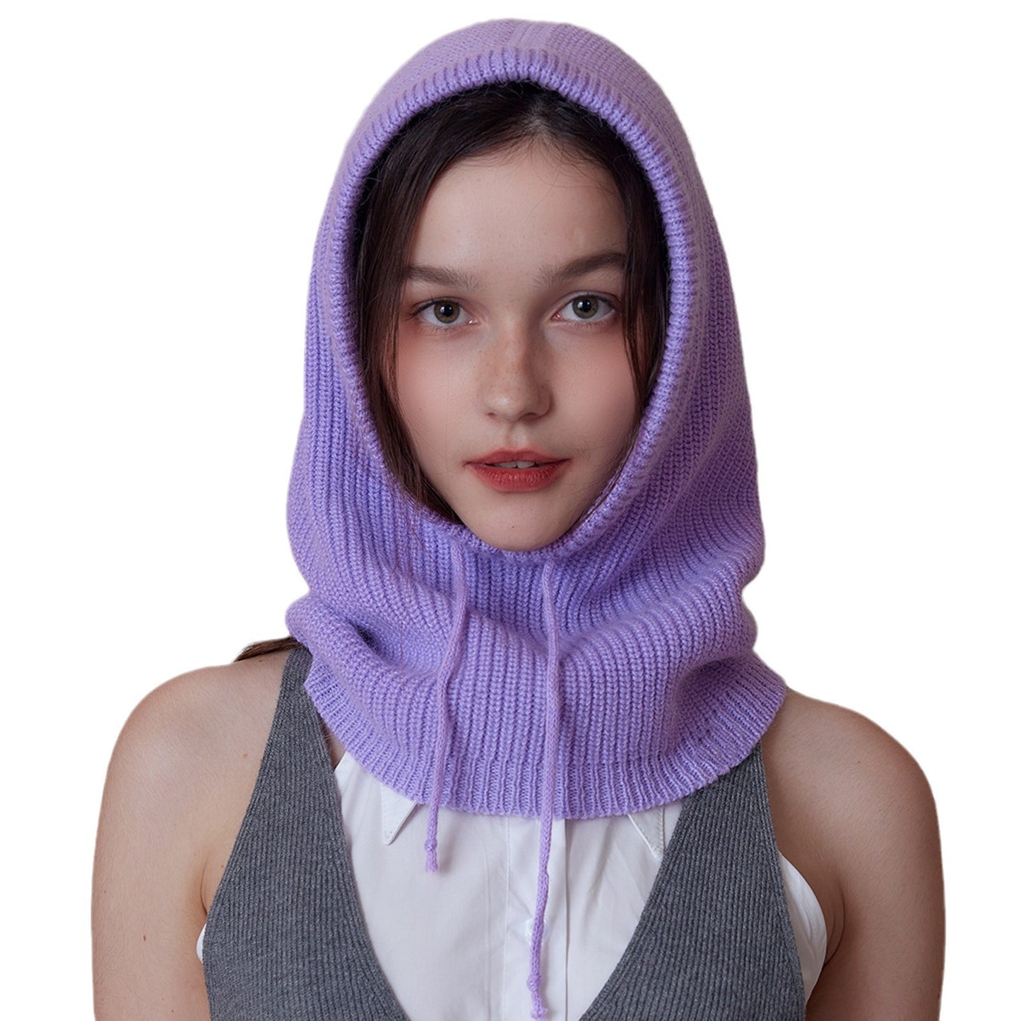 Unisex Knitted Balaclava Hat with Neck Warmer