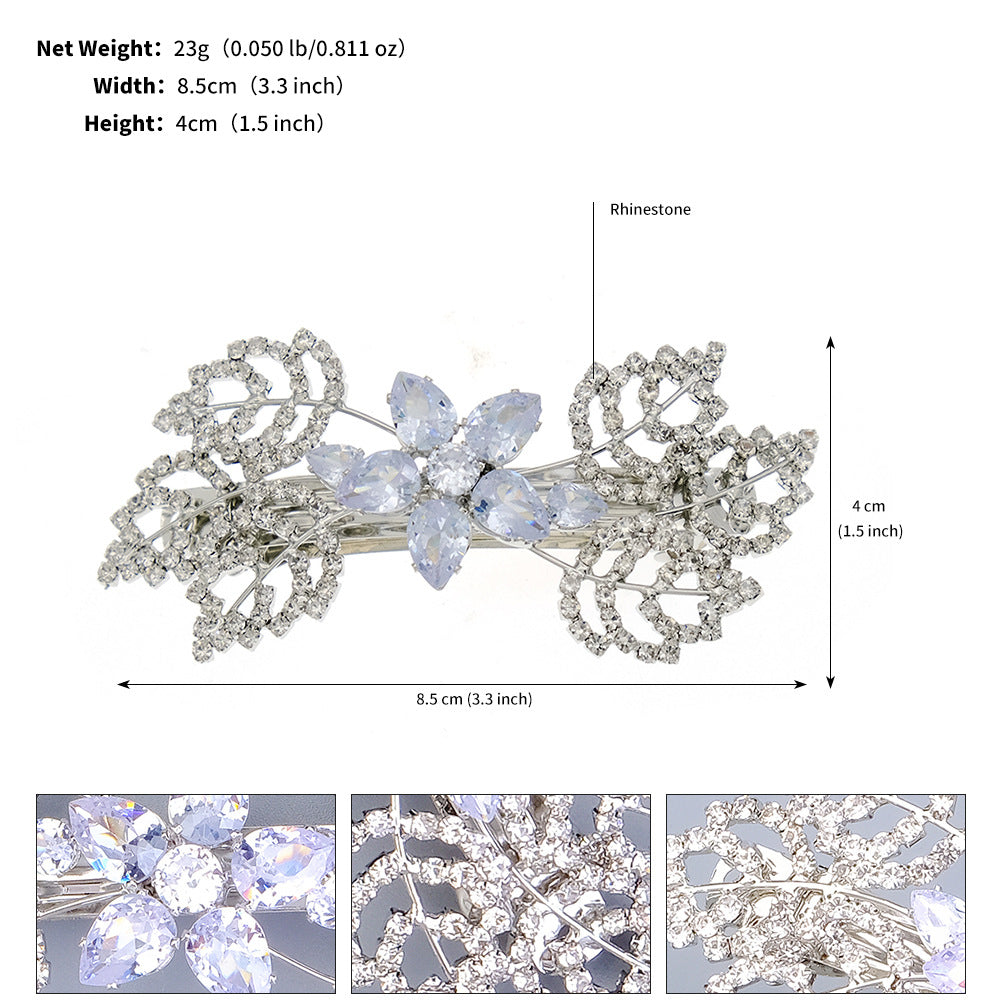 Elegant Flower Design Rhinestone Hair Clip For Women