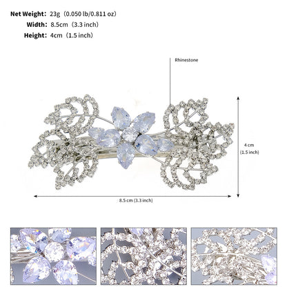 Elegant Flower Design Rhinestone Hair Clip For Women
