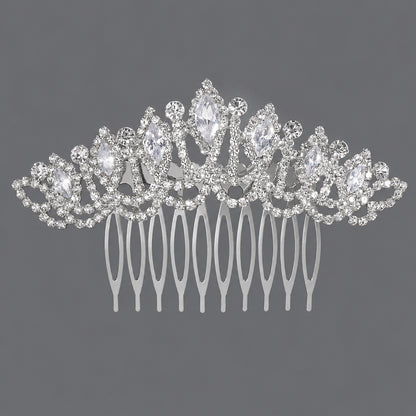 Vintage Floral Zircon Hair Comb Elegant Bridal Headpiece