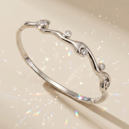 Stylish Open Cuff Bracelets with Zirconia for Weddings and Parties