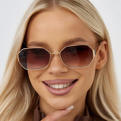 Trendy Polygonal Metal Sunglasses Stylish Outdoor Eyewear