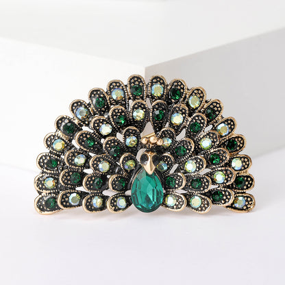 Fashionable Vintage Peacock Brooch Pin Creative Animal Accessory