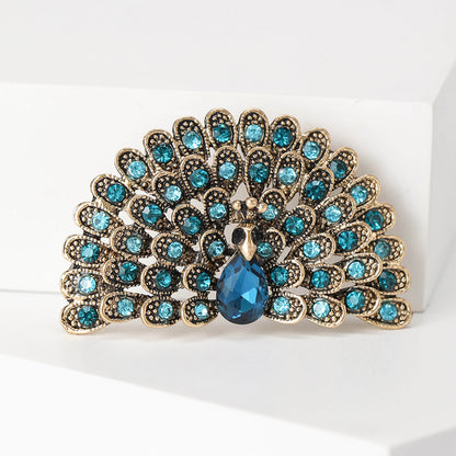 Fashionable Vintage Peacock Brooch Pin Creative Animal Accessory