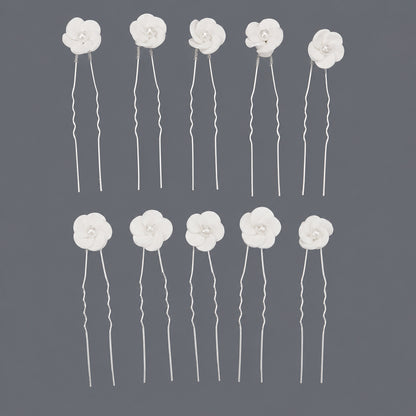 Handcrafted Pearl Hairpins With Rhinestones For Weddings