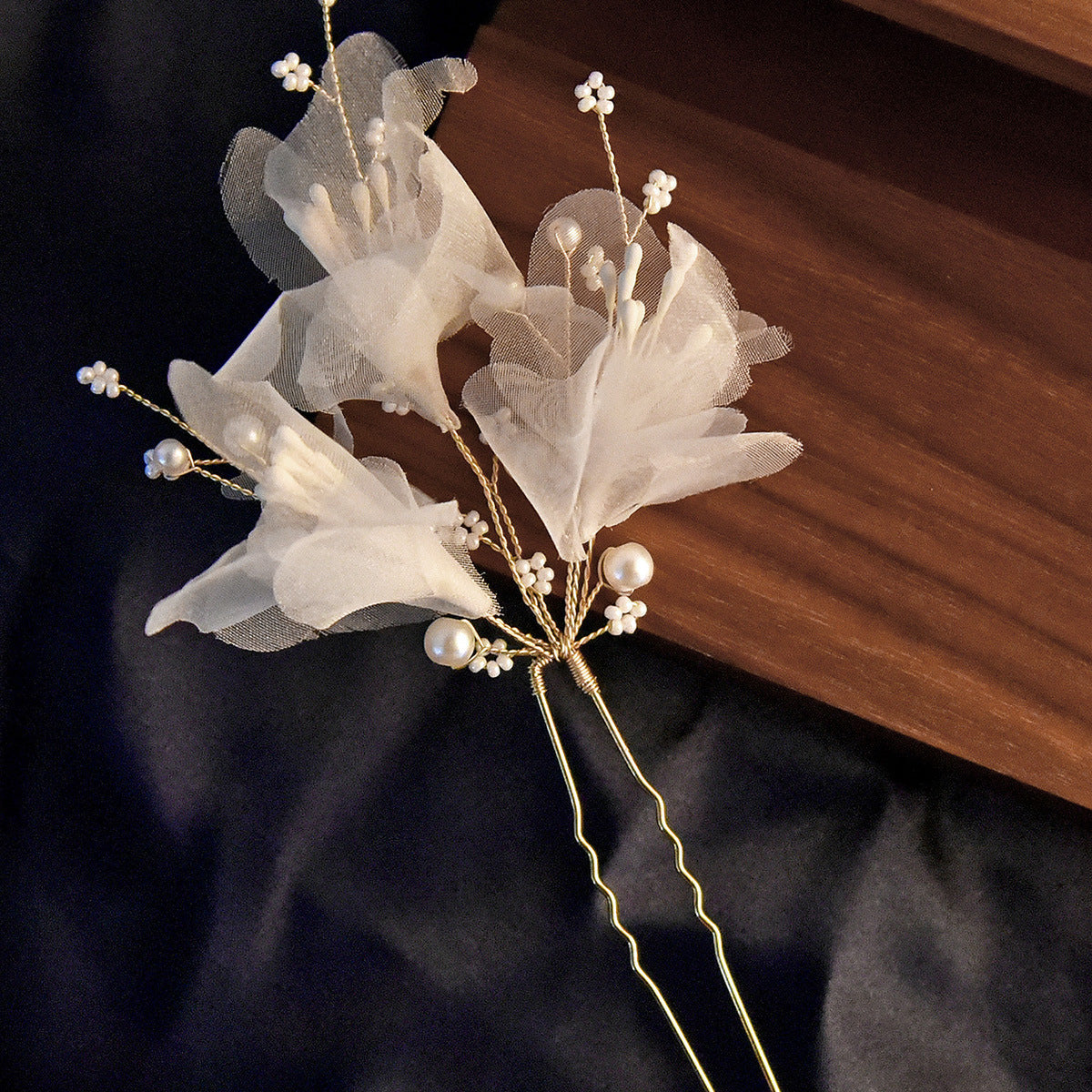 Handcrafted Floral Bridal Hairpins Wedding Hair Accessory