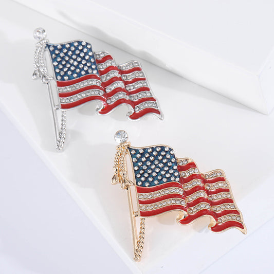 Creative American Flag Enamel Brooch Fashion Pin for Men and Women
