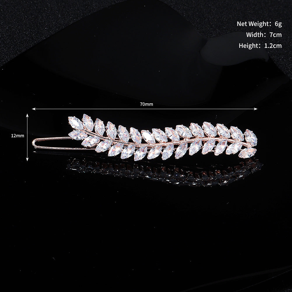 Elegant Rhinestone Hair Clips with Metal Side Pins