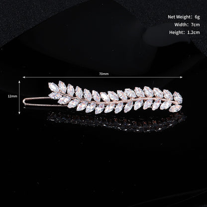 Elegant Rhinestone Hair Clips with Metal Side Pins