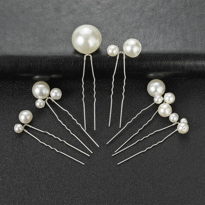 Pearl U Shaped Hair Pins Set of 6 Bridal Wedding Hairpiece