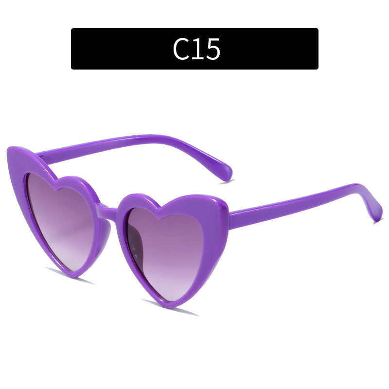 Trendy Heart-Shaped Sunglasses Colorful UV400 Beach Accessories