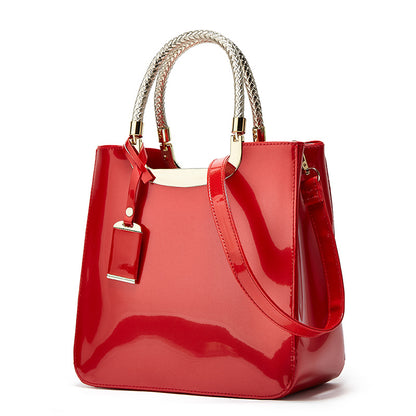 Fashionable Patent Leather Tote Bag for Women