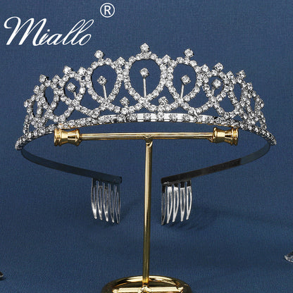 Bridal Veil Hair Accessories Crown Headpiece for Weddings and Photoshoots