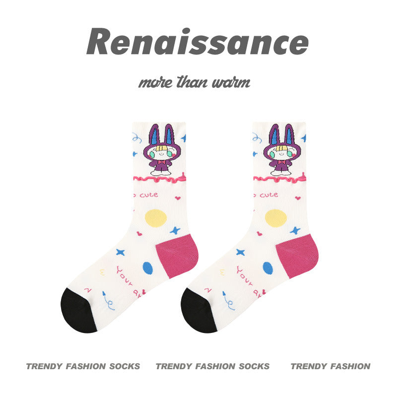 Renaissance Embossed Mid Calf Cotton Socks