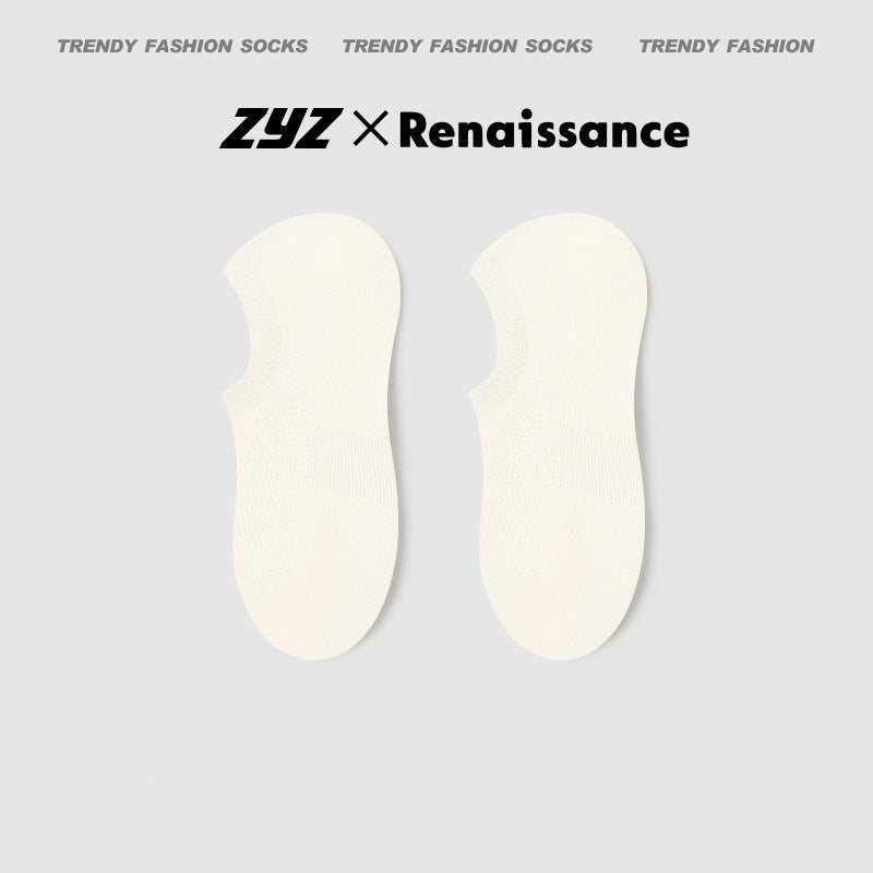 Socks Renaissance Style Mesh Cotton Antibacterial No Show