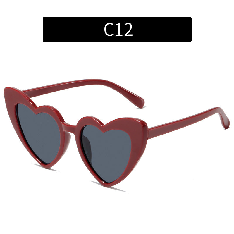 Trendy Heart-Shaped Sunglasses Colorful UV400 Beach Accessories