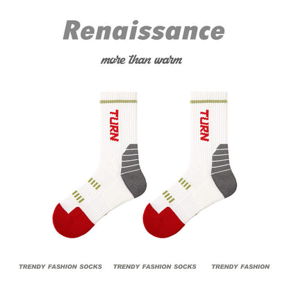 Combed Cotton Colorblock Sport Socks Moisture Wicking