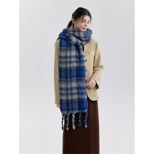 Premium Mixed Color Plaid Scarf Cozy Soft Shawl for Men and Women