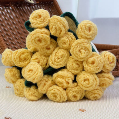 Handwoven Rose Bouquet Blanket Soft Plush Throw for Office Napping