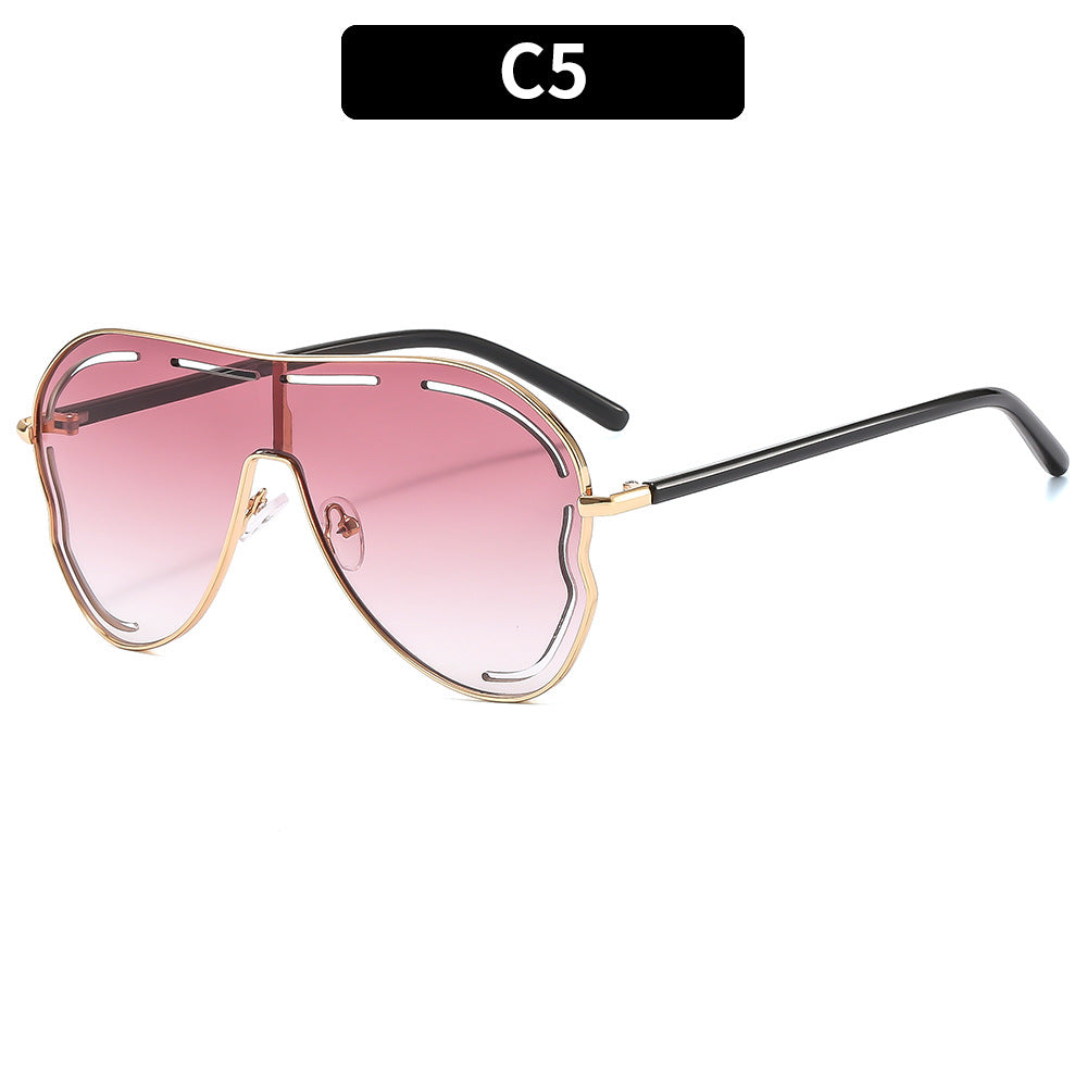 Trendy Oversized Hollow UV400 Sunglasses