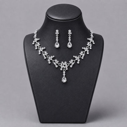 Luxury Bridal Jewelry Set with Pearl and Rhinestone for Weddings and Parties