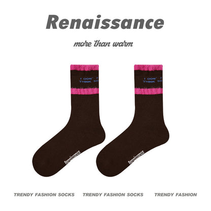 Renaissance Embossed Mid Calf Cotton Socks