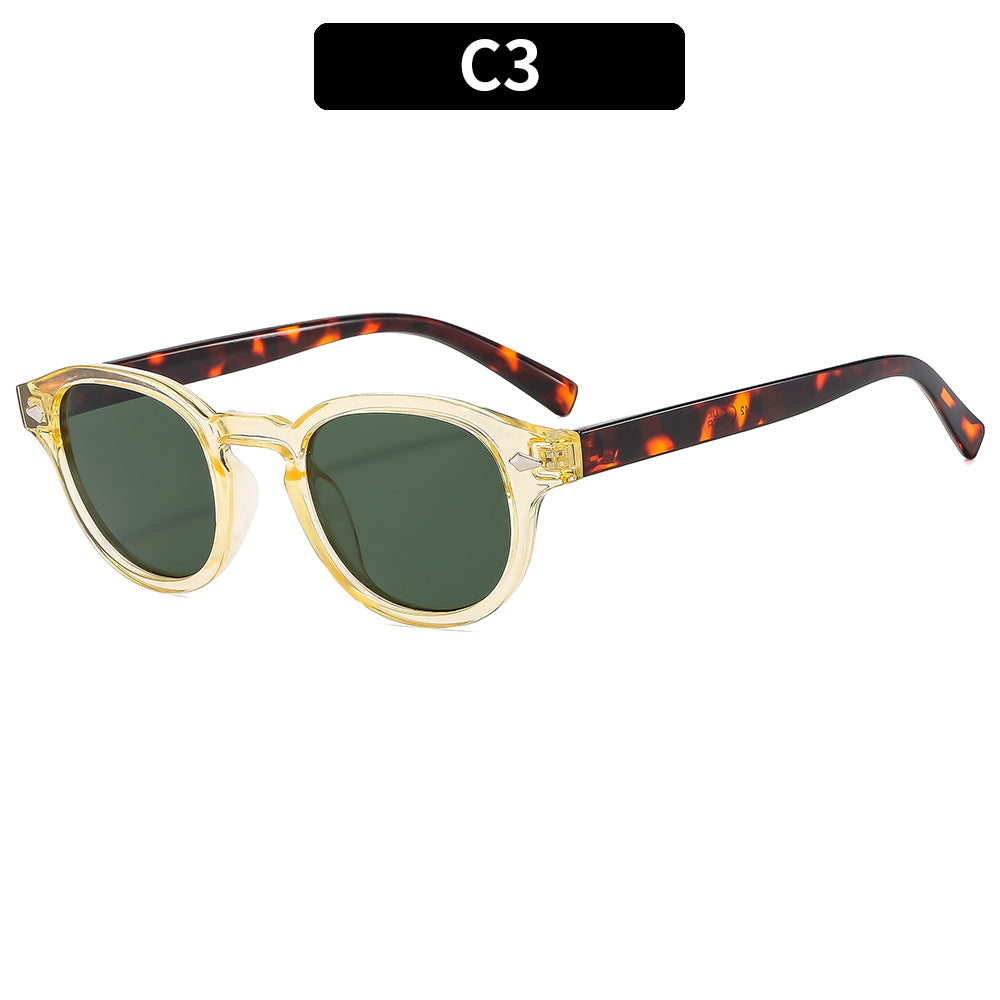 Retro Round Frame Sunglasses Stylish UV400 Protection