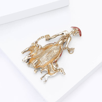 Fashionable Dog Walking Brooch Cute Cartoon Design Alloy Pin