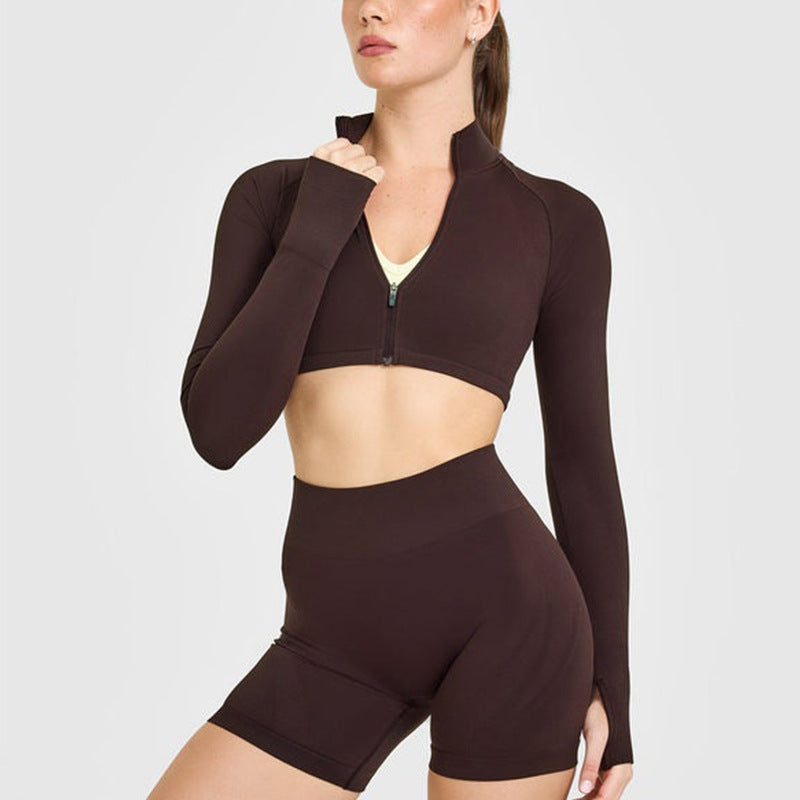 Lightweight Long Sleeve Yoga Top with Half-Zip