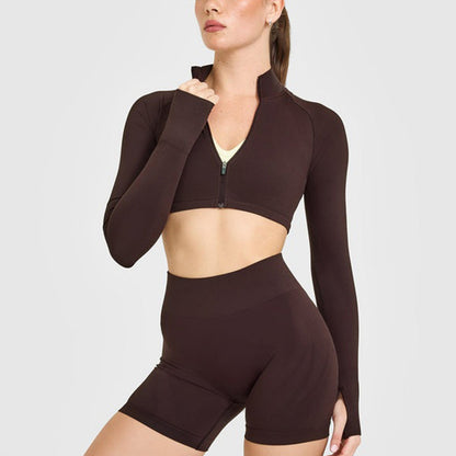 Lightweight Long Sleeve Yoga Top with Half-Zip
