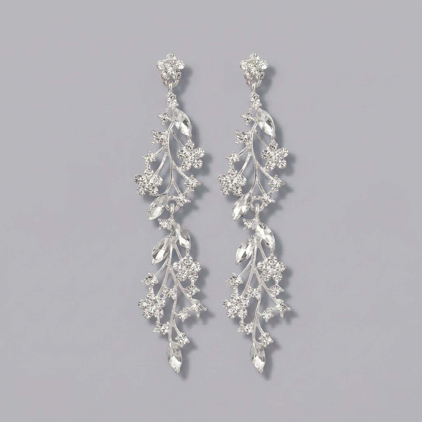 Vintage Floral Alloy Rhinestone Earrings Elegant Daily Drops