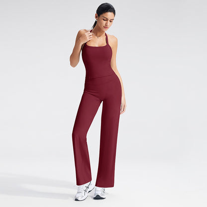 Women's Sporty Tank Top Set with Removable Pads for Yoga and Running