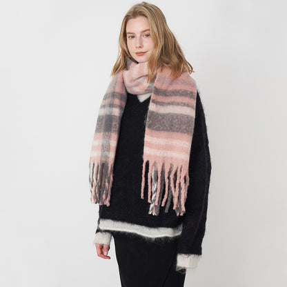 Soft Cashmere Feel Plaid Scarf for Women - Vintage Style