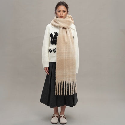 Vintage Plaid Scarf for Women - Cozy Warmth for All Occasions