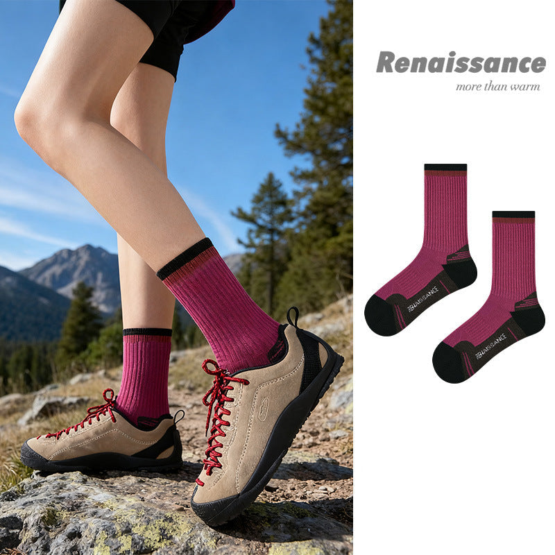 Socks Colorblock Merino Wool Cushioned Hiking
