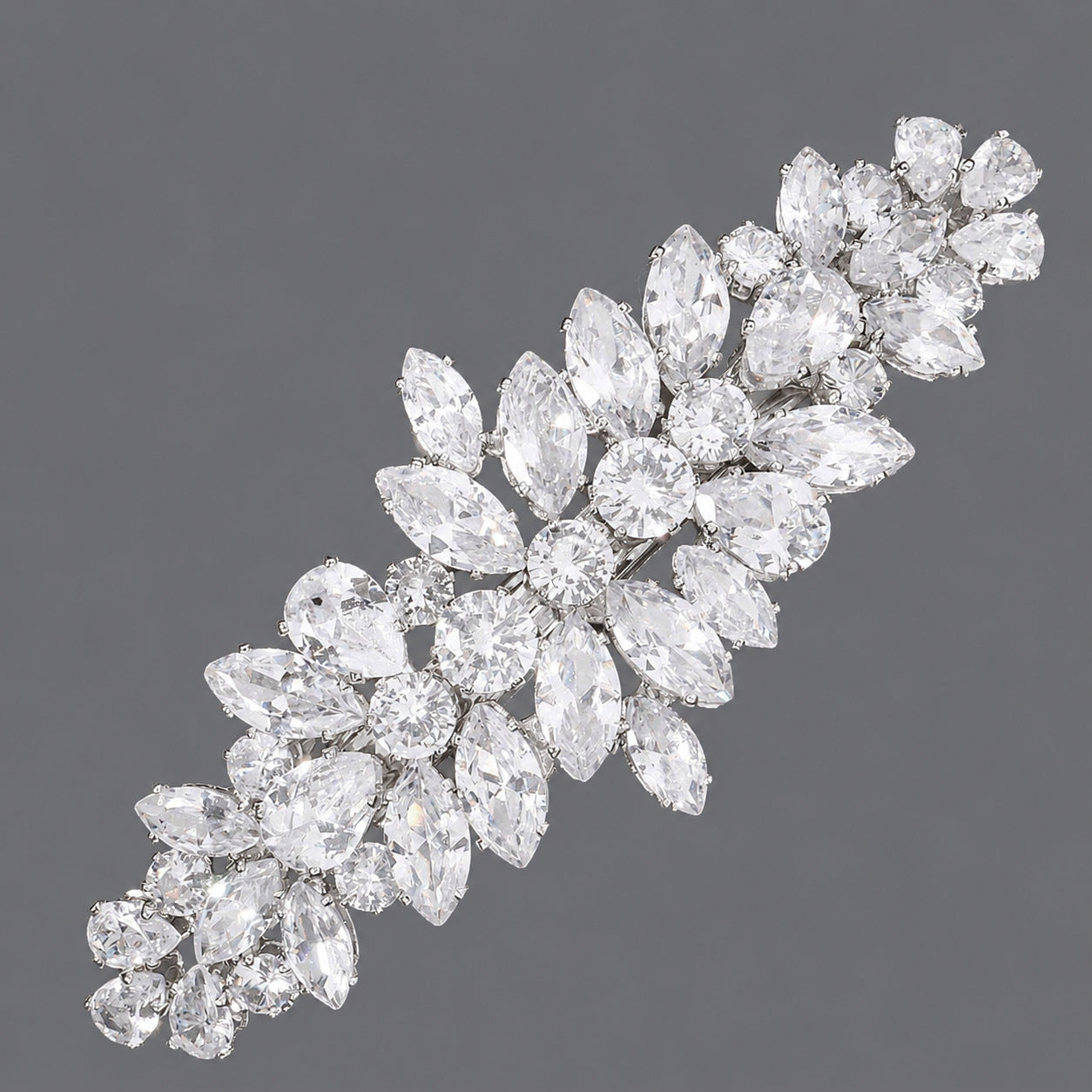 Vintage Floral Zircon Hair Comb Elegant Bridal Headpiece