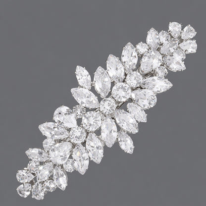 Vintage Floral Zircon Hair Comb Elegant Bridal Headpiece