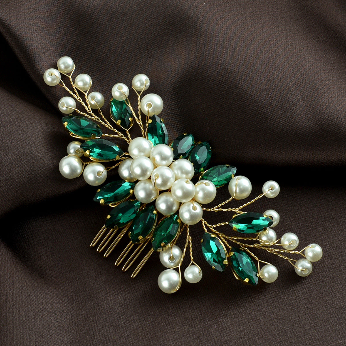 Bridal Pearl Rhinestone Hair Comb Wedding Hairpiece