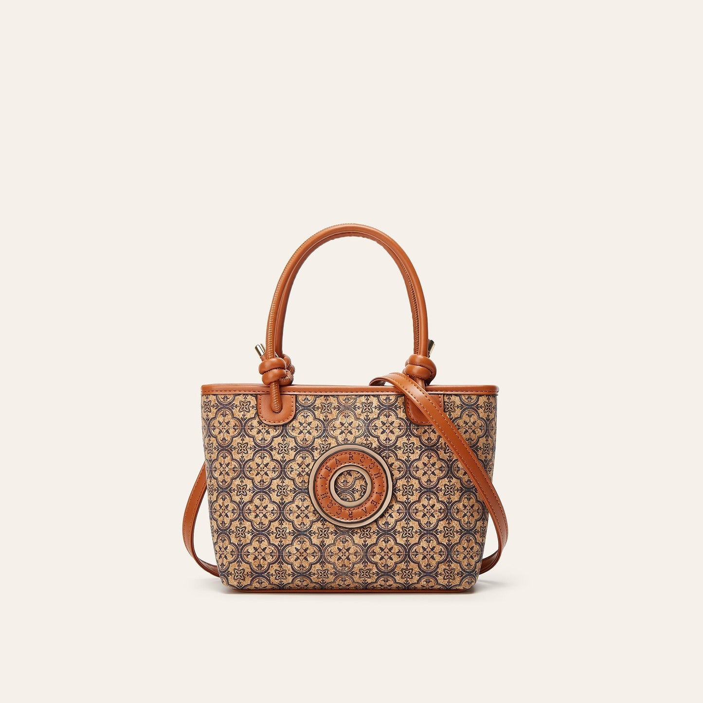 Vintage Cork Pattern Handbag Stylish Casual Tote Bag