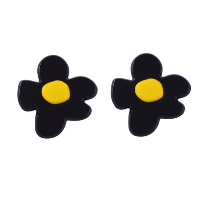 Acrylic Cartoon Flower Stud Earrings Lightweight Commuter