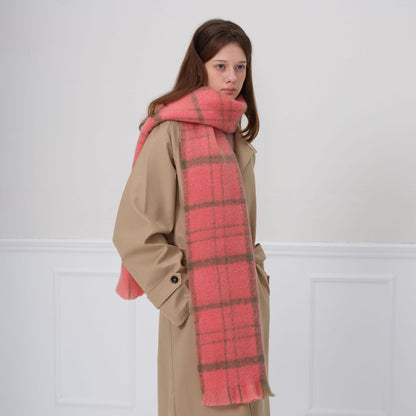 Winter Plaid Scarf for Women - Thick Warm Cashmere Feel Wrap