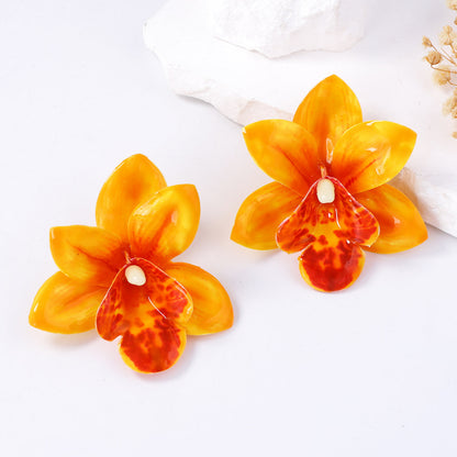 Earrings Boho Fabric Flower Lightweight Vacation Ready