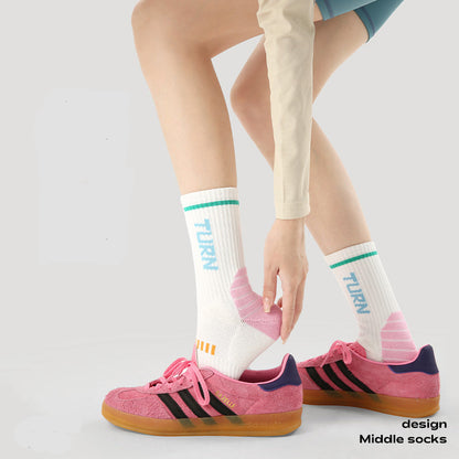 Combed Cotton Colorblock Sport Socks Moisture Wicking