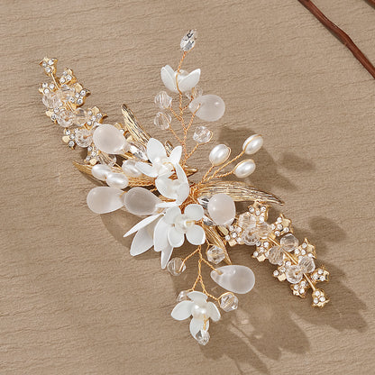 Handmade Floral Pearl Hair Clips for Weddings and Parties