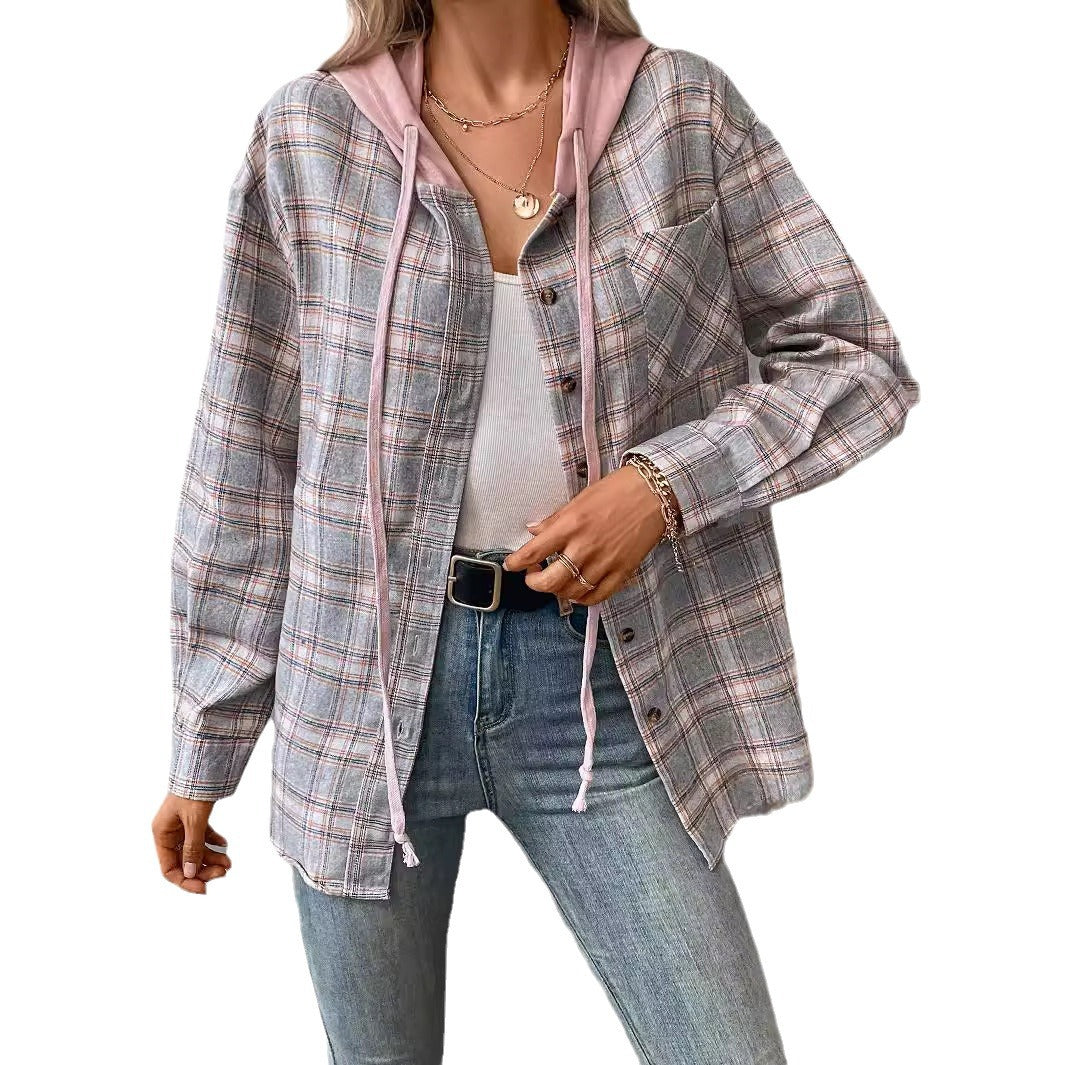 Oversized Plaid Cotton Shirt For Casual Wear