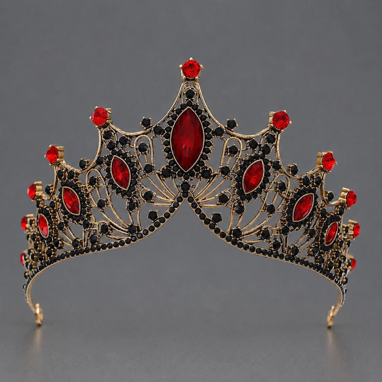 Baroque Style Crystal Crown for Weddings and Parties