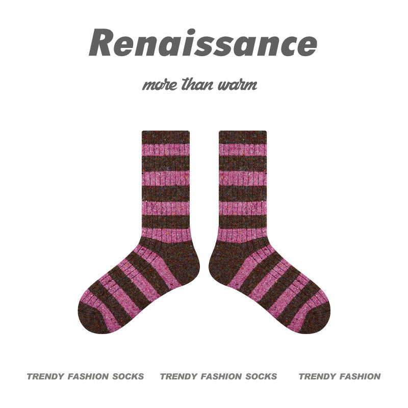 Cozy Spotted Mid Calf Socks Acrylic Blend Casual