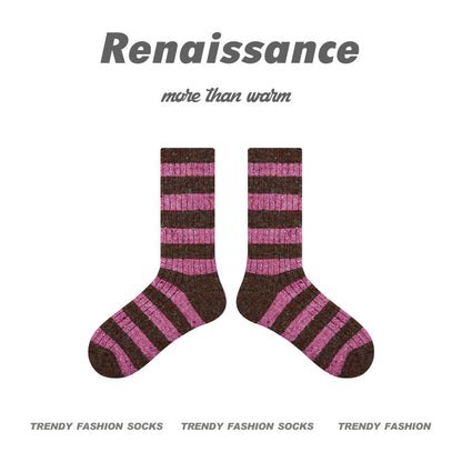 Cozy Spotted Mid Calf Socks Acrylic Blend Casual
