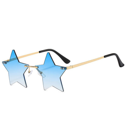 Trendy Star Shaped Sunglasses Pink Gradient UV400 Protection